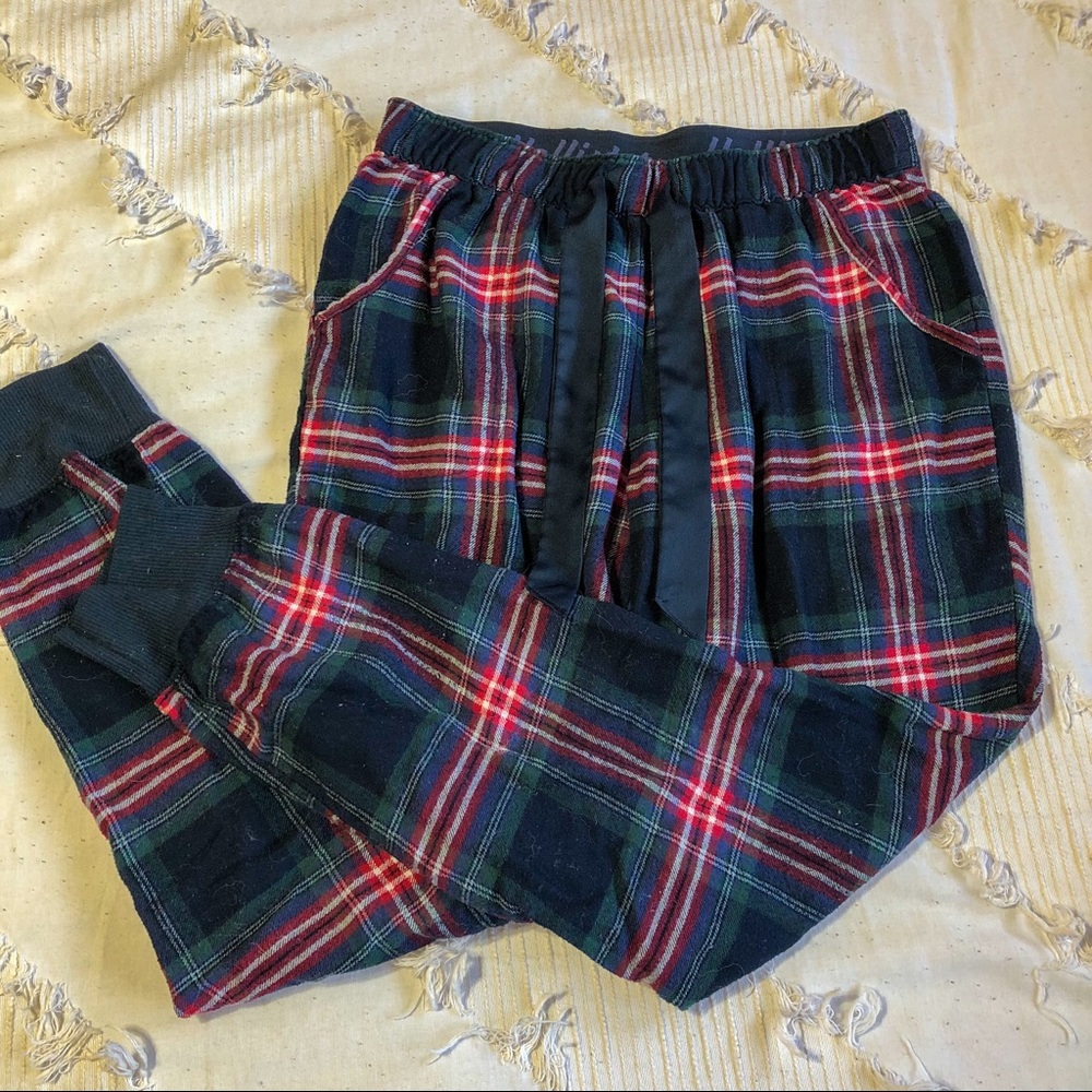 high-rise flannel sleep joggers